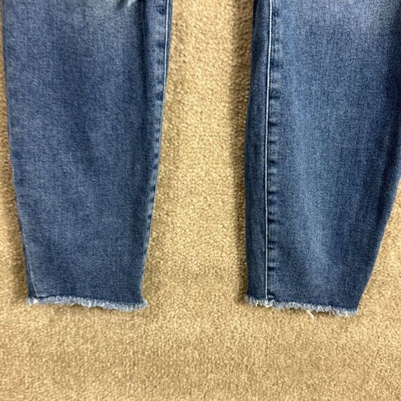 Good American Good Legs Crop Fray Jeans Plus 18 Blue High Rise Distressed Skinny - Picture 6 of 14